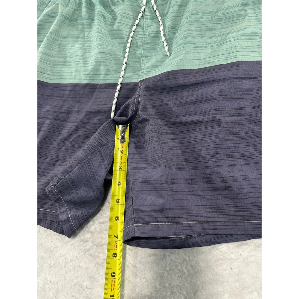Goodfellow & Co Mens XL Swim Trunks Color Block Teal Navy Blue Board Shorts